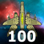 Destroyed 100 medium spaceships